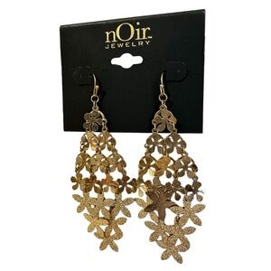 New NOIR Jewelry Gold Flower Drop Dangle Earrings